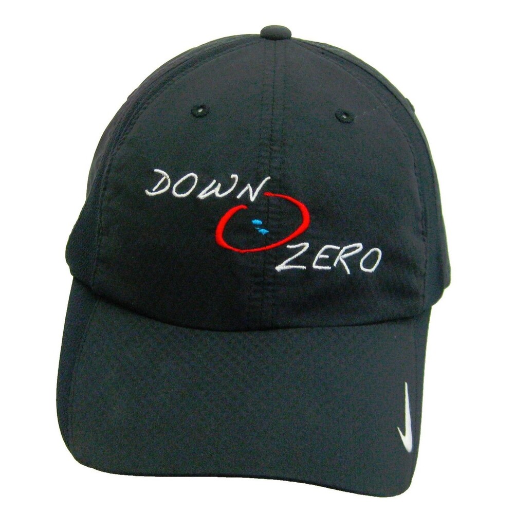 NIKE GOLF Black Baseball Cap Hat (Adult Adjustable) Down Zero Fitness Sports